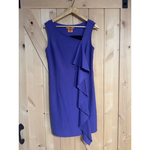 Tory Burch | Purple 100% Wool Lined Sleeveless Sheath Dress | Size XS - Picture 1 of 12